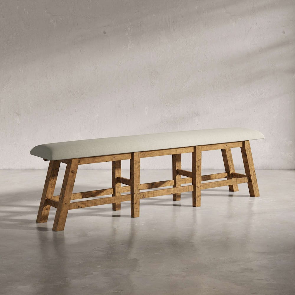 Jofran - Telluride Counter Bench - Naturally Distressed Telluride, Cream Fabric - 1801-BS85KD view 4