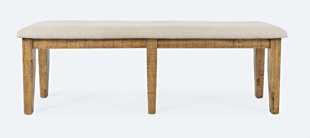 Jofran - Telluride Dining Bench - Naturally Distressed Telluride, Cream Fabric - 1801-56KD view 1