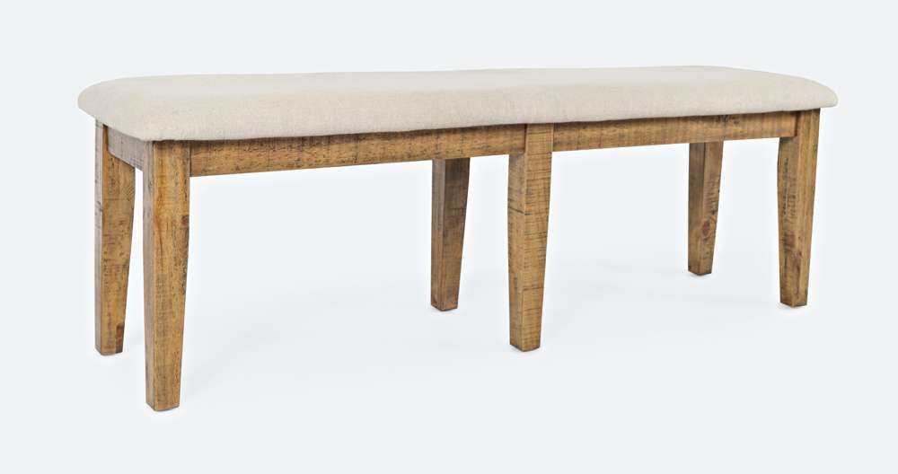 Jofran - Telluride Dining Bench - Naturally Distressed Telluride, Cream Fabric - 1801-56KD veiw 1