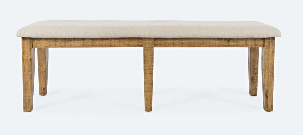Jofran - Telluride Dining Bench - Naturally Distressed Telluride, Cream Fabric - 1801-56KD veiw 2