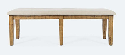 Jofran - Telluride Dining Bench - Naturally Distressed Telluride, Cream Fabric - 1801-56KD veiw 2