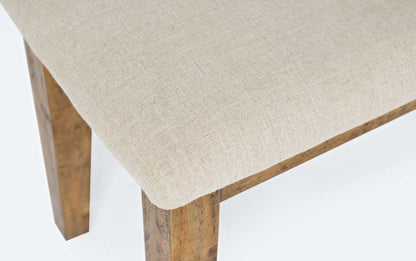 Jofran - Telluride Dining Bench - Naturally Distressed Telluride, Cream Fabric - 1801-56KD veiw 3