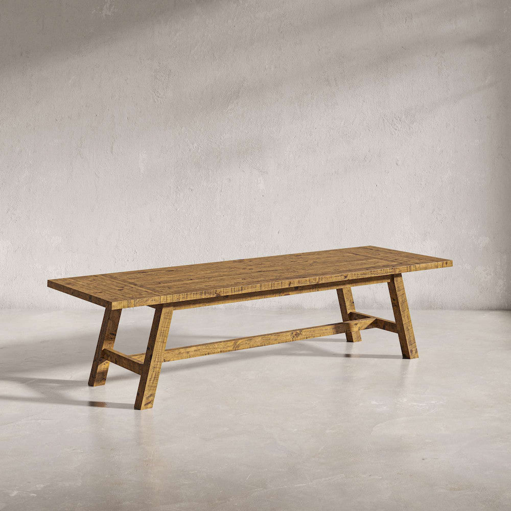 Jofran - Telluride Eight Piece Rustic Distressed Pine 127in Extendable Dining Set with Bench, Gold - 1801-42D-8X view 3