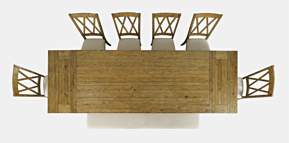 Jofran - Telluride Eight Piece Rustic Distressed Pine 127in Extendable Dining Set with Bench, Gold - 1801-42D-8X view 9