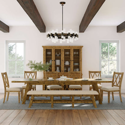 Jofran - Telluride Eight Piece Rustic Distressed Pine 127in Extendable Dining Set with Bench, Gold - 1801-42D-8X view 10
