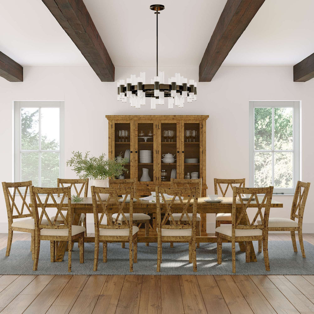 Jofran - Telluride Eleven Piece Rustic Distressed Pine 127in Extendable Dining Set, Gold - 1801-42D-11X view 12