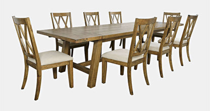 Jofran - Telluride Nine Piece Rustic Distressed Pine 127in Extendable Dining Set, Gold - 1801-42D-9X view 1