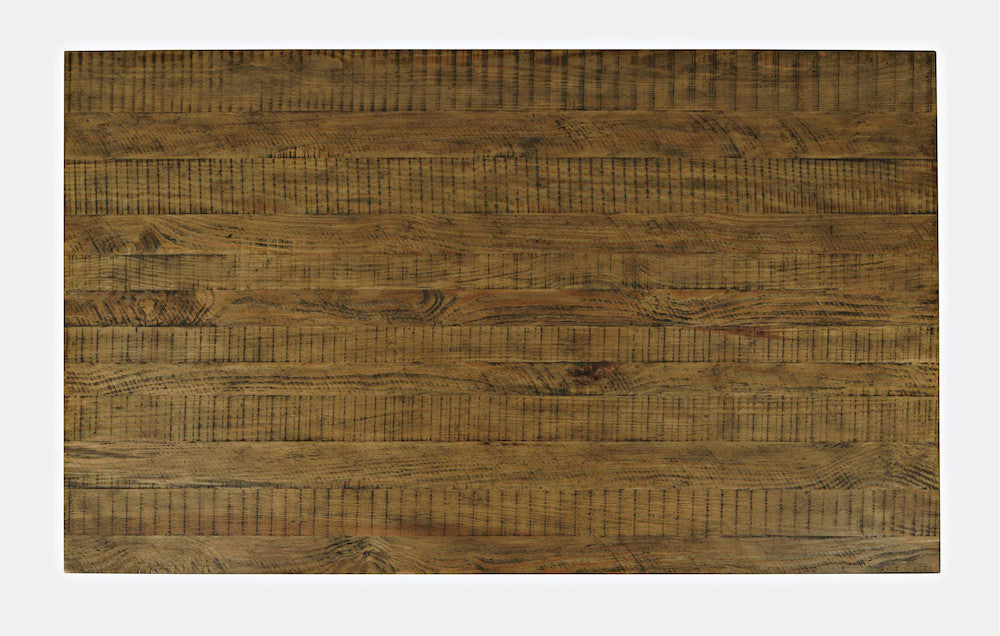 Jofran - Telluride Rustic Distressed Acacia 50in Coffee Table with Caster Wheels and Pull-Through Drawers, Gold - 1800-11 view 10