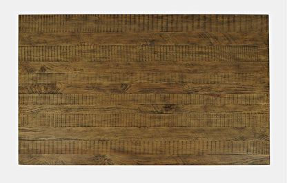 Jofran - Telluride Rustic Distressed Acacia 50in Coffee Table with Caster Wheels and Pull-Through Drawers, Gold - 1800-11 view 10