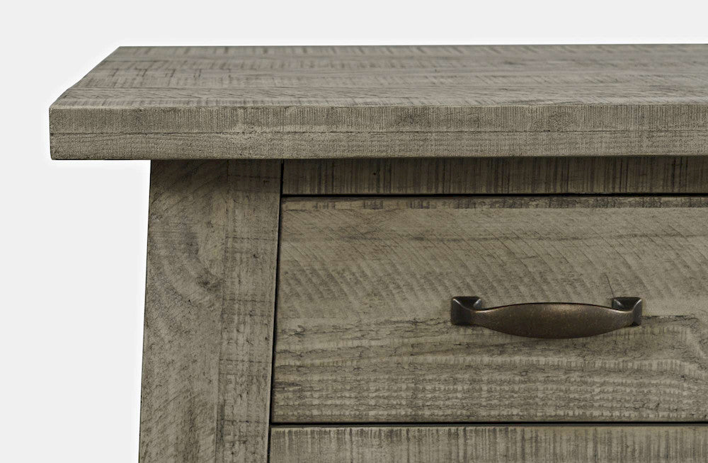 Jofran - Telluride Rustic Distressed Acacia 50in Sofa Table with Drawers and Two Shelves, Driftwood Grey - 2230-14 view 7