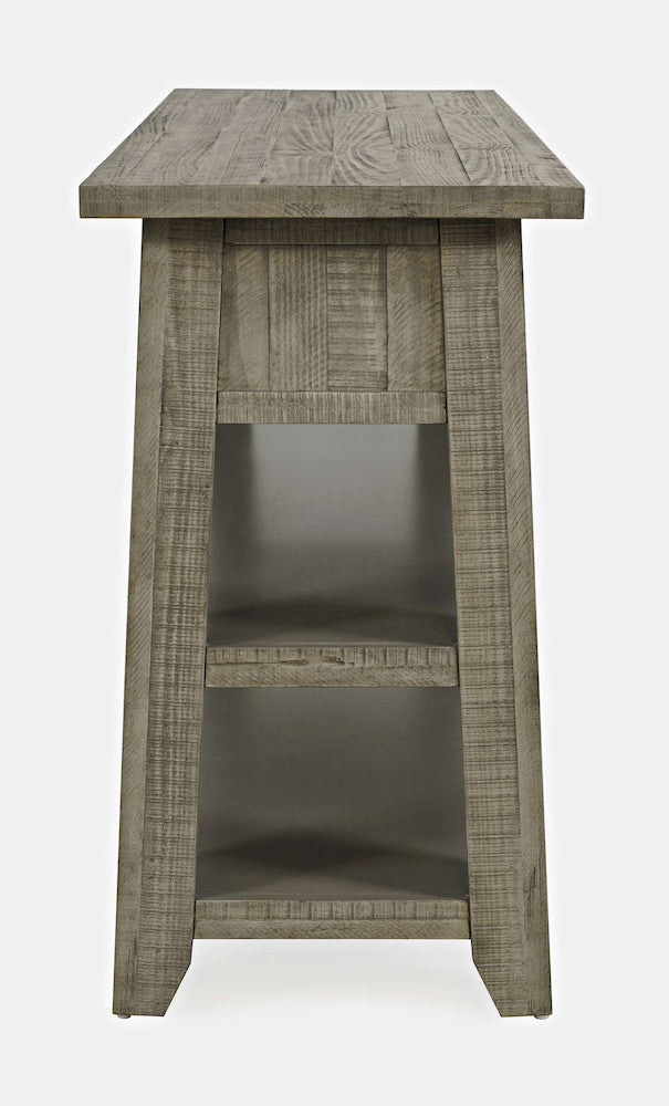 Jofran - Telluride Rustic Distressed Acacia 50in Sofa Table with Drawers and Two Shelves, Driftwood Grey - 2230-14 view 8