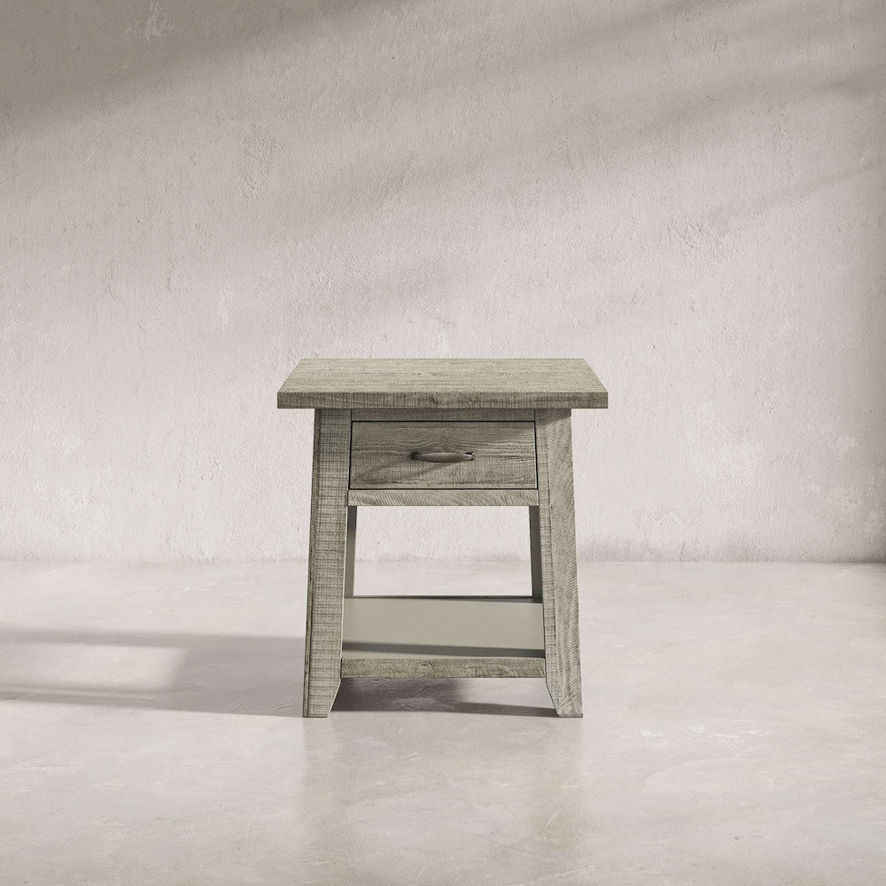 Jofran - Telluride Rustic Distressed Acacia End Table with Storage, Driftwood Grey - 2230-13 view 4