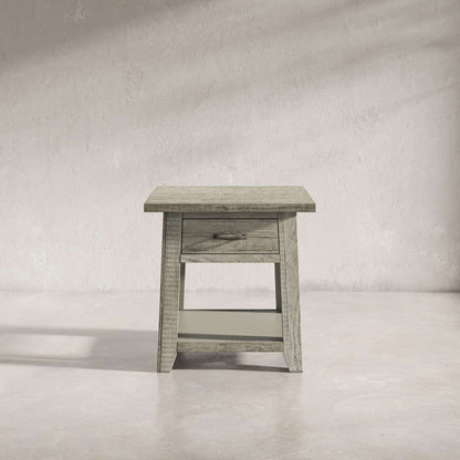 Jofran - Telluride Rustic Distressed Acacia End Table with Storage, Driftwood Grey - 2230-13 view 4