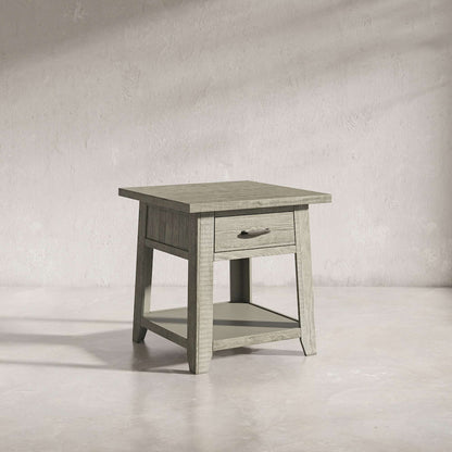 Jofran - Telluride Rustic Distressed Acacia End Table with Storage, Driftwood Grey - 2230-13 view 5
