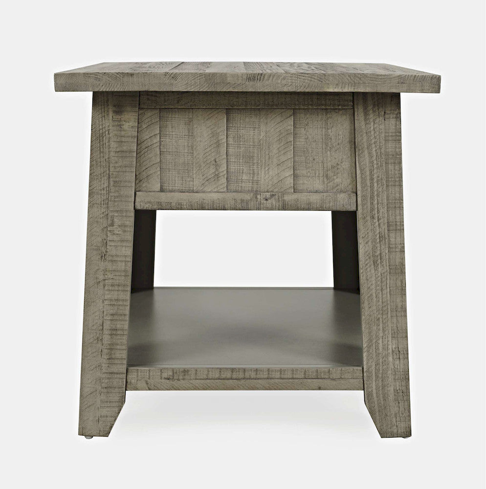 Jofran - Telluride Rustic Distressed Acacia End Table with Storage, Driftwood Grey - 2230-13 view 9