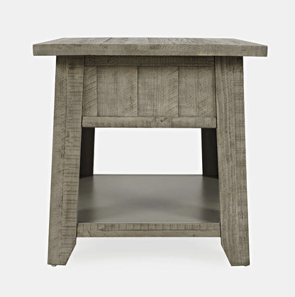 Jofran - Telluride Rustic Distressed Acacia End Table with Storage, Driftwood Grey - 2230-13 view 9