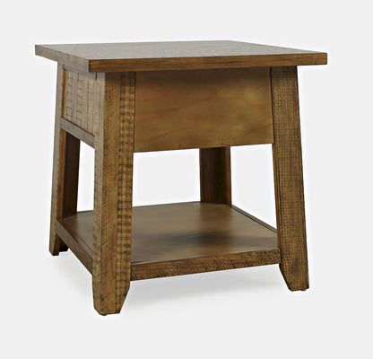 Jofran - Telluride Rustic Distressed Acacia End Table with Storage, Gold - 1800-13 view 3