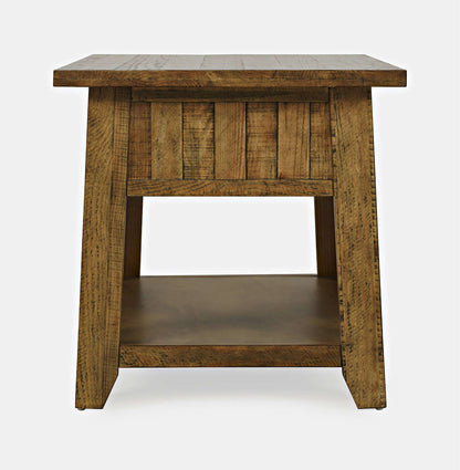 Jofran - Telluride Rustic Distressed Acacia End Table with Storage, Gold - 1800-13 view 9