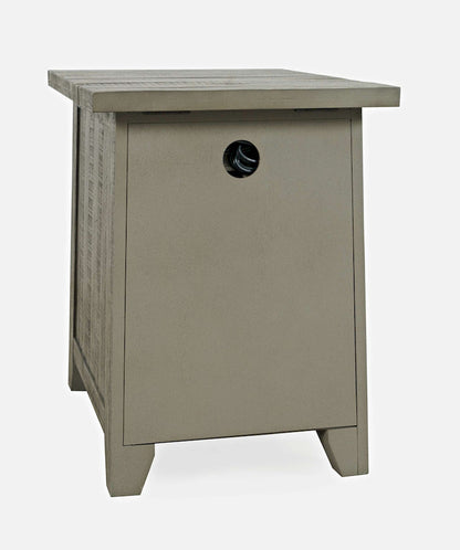 Jofran - Telluride Rustic Distressed Acacia USB Charging Chairside End Table, Driftwood Grey - 2230-18 view 3