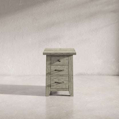 Jofran - Telluride Rustic Distressed Acacia USB Charging Chairside End Table, Driftwood Grey - 2230-18 view 5