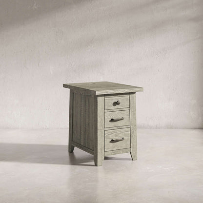 Jofran - Telluride Rustic Distressed Acacia USB Charging Chairside End Table, Driftwood Grey - 2230-18 view 6
