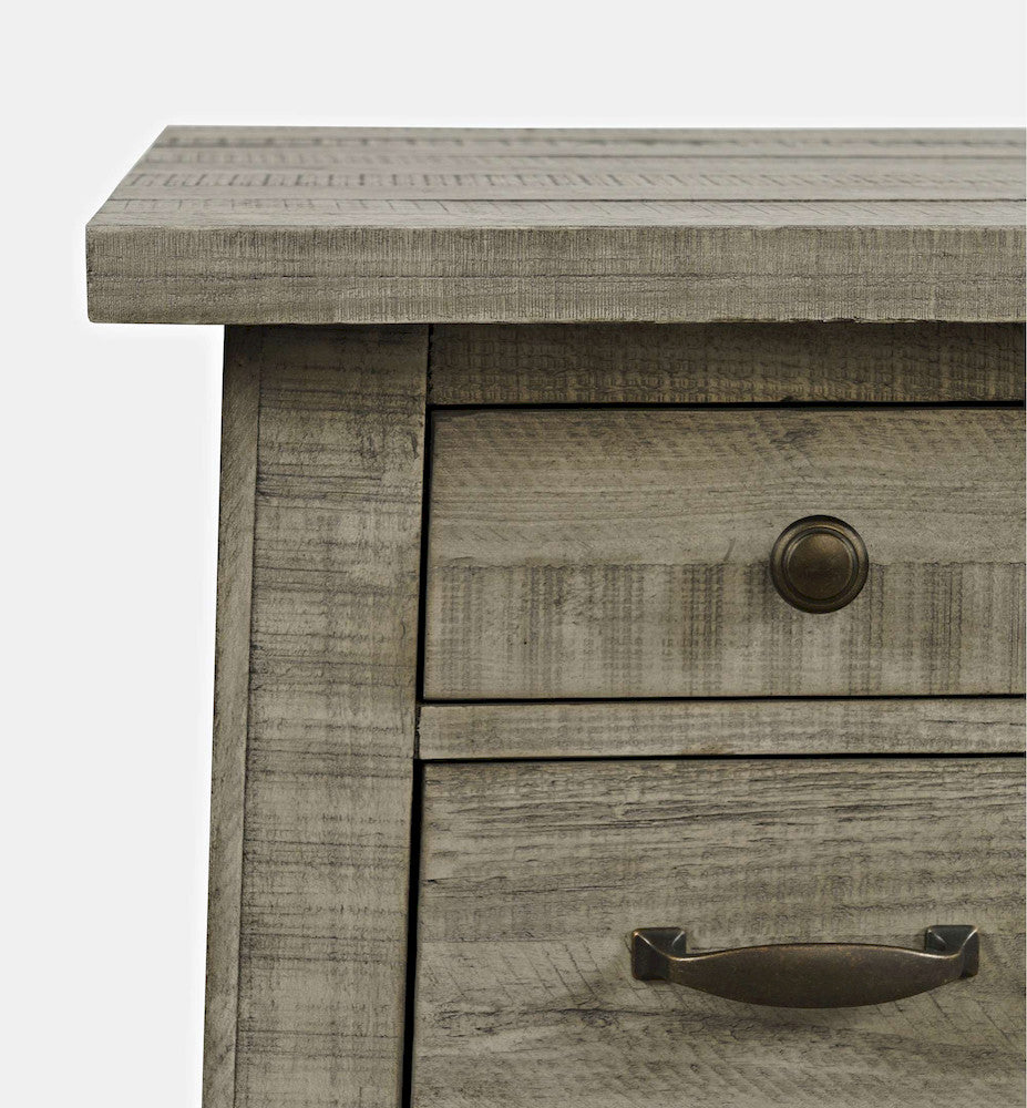 Jofran - Telluride Rustic Distressed Acacia USB Charging Chairside End Table, Driftwood Grey - 2230-18 view 7