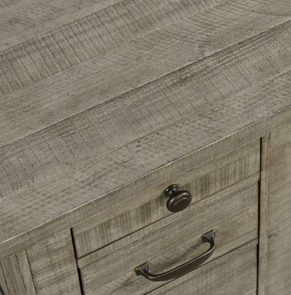 Jofran - Telluride Rustic Distressed Acacia USB Charging Chairside End Table, Driftwood Grey - 2230-18 view 9
