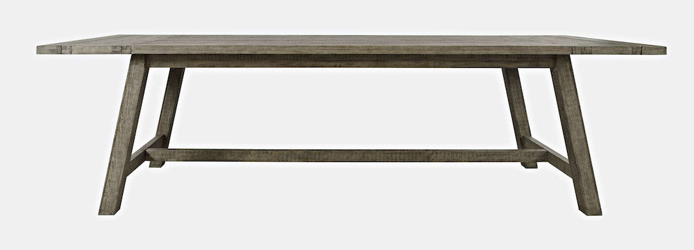 Jofran - Telluride Rustic Distressed Pine 127in Trestle Counter Table with Two Leaves, Driftwood Grey - 2231-127 view 1