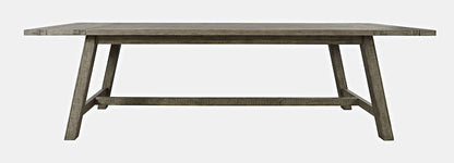 Jofran - Telluride Rustic Distressed Pine 127in Trestle Counter Table with Two Leaves, Driftwood Grey - 2231-127 view 1