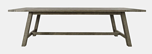 Jofran - Telluride Rustic Distressed Pine 127in Trestle Counter Table with Two Leaves, Driftwood Grey - 2231-127 view 1