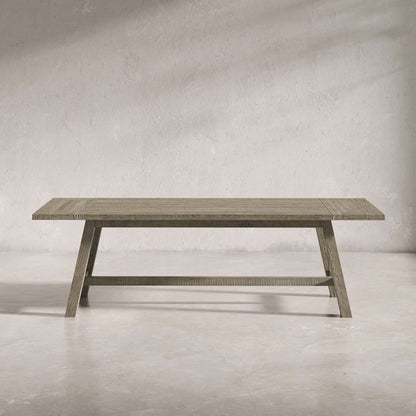 Jofran - Telluride Rustic Distressed Pine 127in Trestle Counter Table with Two Leaves, Driftwood Grey - 2231-127 view 2