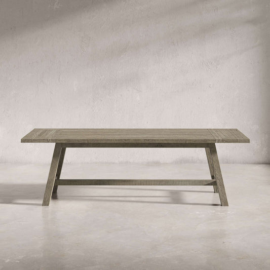Jofran - Telluride Rustic Distressed Pine 127in Trestle Counter Table with Two Leaves, Driftwood Grey - 2231-127 view 2