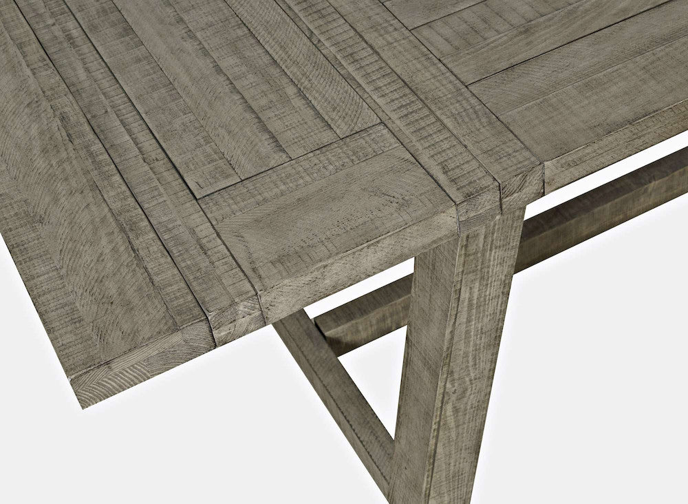 Jofran - Telluride Rustic Distressed Pine 127in Trestle Counter Table with Two Leaves, Driftwood Grey - 2231-127 view 4