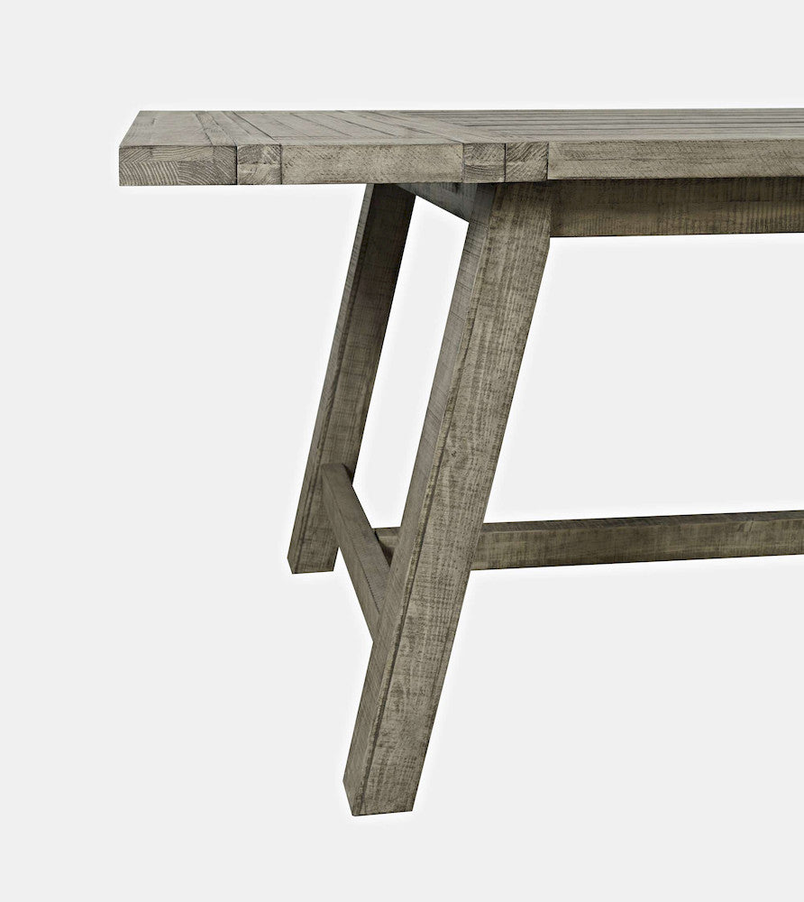 Jofran - Telluride Rustic Distressed Pine 127in Trestle Counter Table with Two Leaves, Driftwood Grey - 2231-127 view 5