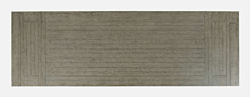 Jofran - Telluride Rustic Distressed Pine 127in Trestle Counter Table with Two Leaves, Driftwood Grey - 2231-127 view 7