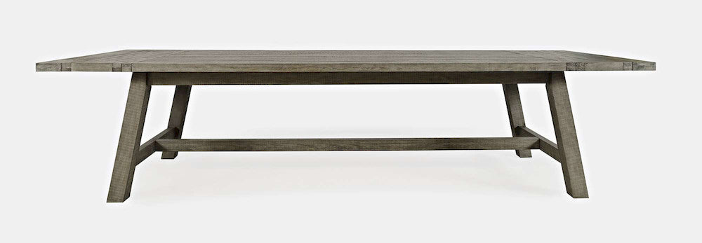 Jofran - Telluride Rustic Distressed Pine 127in Trestle Dining Table with Two Extension Leaves, Driftwood Gray - 2231-42 view 1