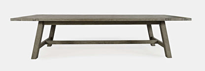 Jofran - Telluride Rustic Distressed Pine 127in Trestle Dining Table with Two Extension Leaves, Driftwood Gray - 2231-42 view 1