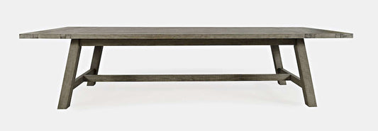 Jofran - Telluride Rustic Distressed Pine 127in Trestle Dining Table with Two Extension Leaves, Driftwood Gray - 2231-42 view 1