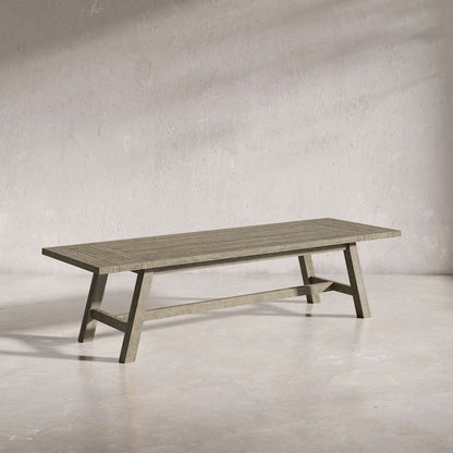 Jofran - Telluride Rustic Distressed Pine 127in Trestle Dining Table with Two Extension Leaves, Driftwood Gray - 2231-42 view 3