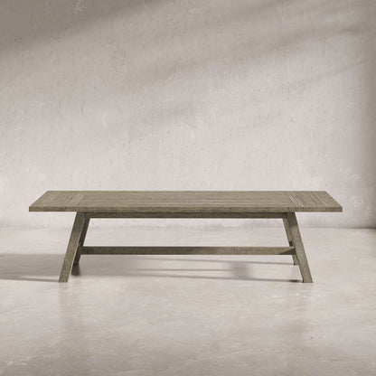Jofran - Telluride Rustic Distressed Pine 127in Trestle Dining Table with Two Extension Leaves, Driftwood Gray - 2231-42 view 4