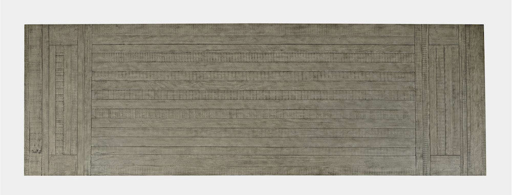 Jofran - Telluride Rustic Distressed Pine 127in Trestle Dining Table with Two Extension Leaves, Driftwood Gray - 2231-42 view 8