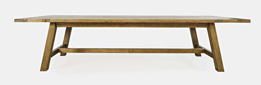 Jofran - Telluride Rustic Distressed Pine 127in Trestle Dining Table with Two Extension Leaves, Gold - 1801-42 view 1