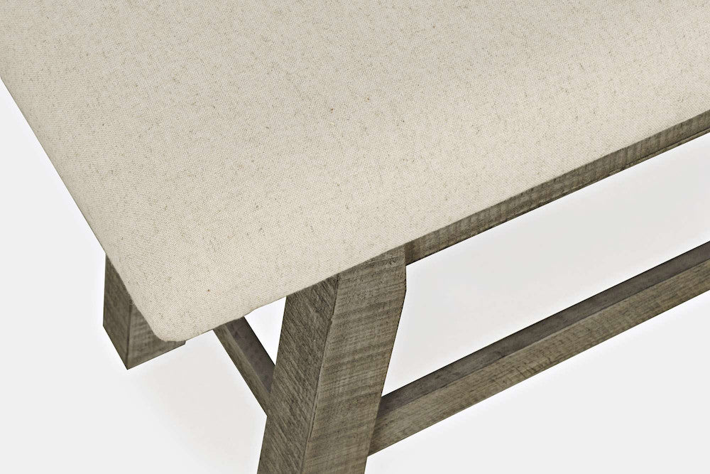 Jofran - Telluride Rustic Distressed Pine 85in Upholstered Dining Bench, Driftwood Gray - 2231-85KD view 6