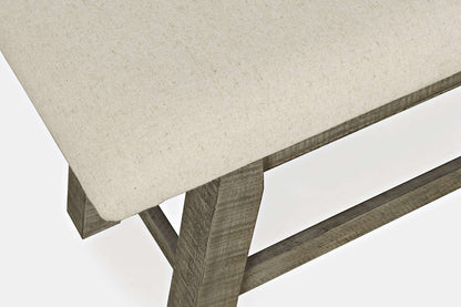 Jofran - Telluride Rustic Distressed Pine 85in Upholstered Dining Bench, Driftwood Gray - 2231-85KD view 6