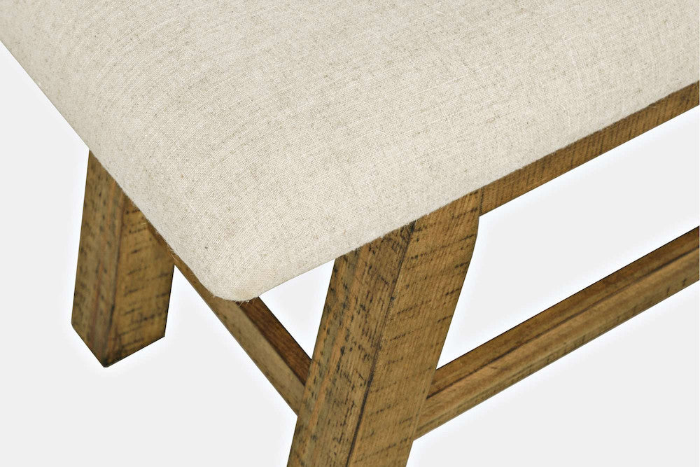 Jofran - Telluride Rustic Distressed Pine 85in Upholstered Dining Bench, Gold - 1801-85KD view 5