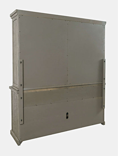 Jofran - Telluride Rustic Distressed Pine Sideboard Buffet Hutch with LED Lights, Driftwood Grey - 2231-7071KT view 4