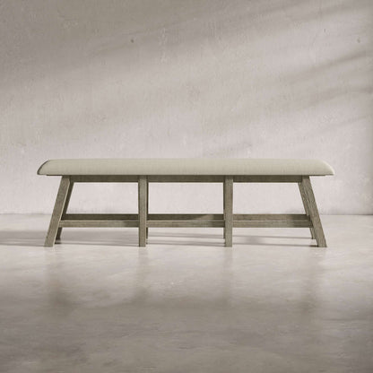 Jofran - Telluride Rustic Distressed Pine Upholstered 85in Counter Height Bench, Driftwood Grey - 2231-BS85KD view 1