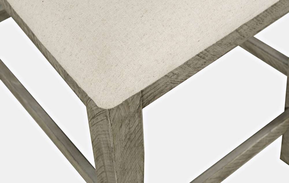 Jofran - Telluride Rustic Distressed Pine Upholstered Counter Stool (Set of 2) Driftwood Grey - 2231-BS420KD veiw 2