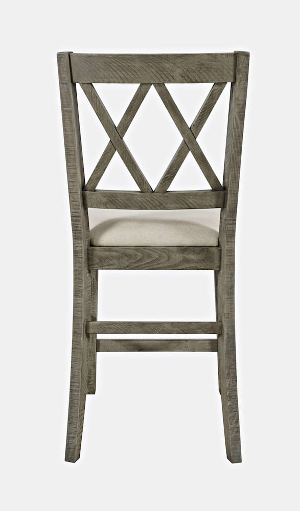 Jofran - Telluride Rustic Distressed Pine Upholstered Counter Stool (Set of 2) Driftwood Grey - 2231-BS420KD view 4