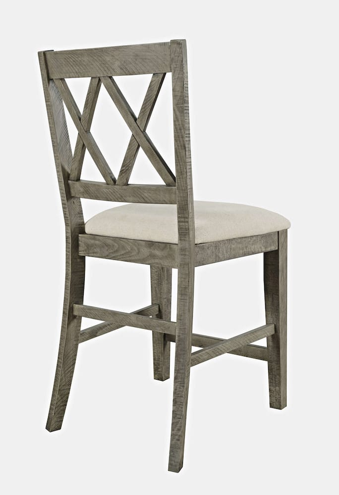 Jofran - Telluride Rustic Distressed Pine Upholstered Counter Stool (Set of 2) Driftwood Grey - 2231-BS420KD view 5